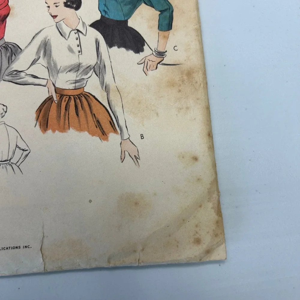 Vogue Vintage 1950's Pattern #6876‎ Women's Blouse Size 12